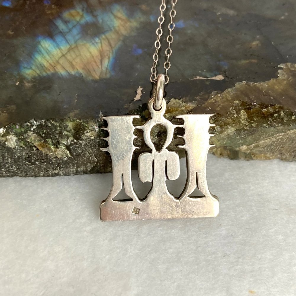 Sterling Silver 925 Egyptian Knot Of Isis Djed Pillars Pendant Necklace 20" - Picture 7 of 16
